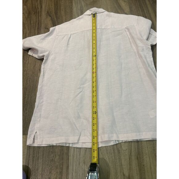 Cubavera Shirt Men L100% Linen‎ Short Sleeve Pink - Picture 5 of 6